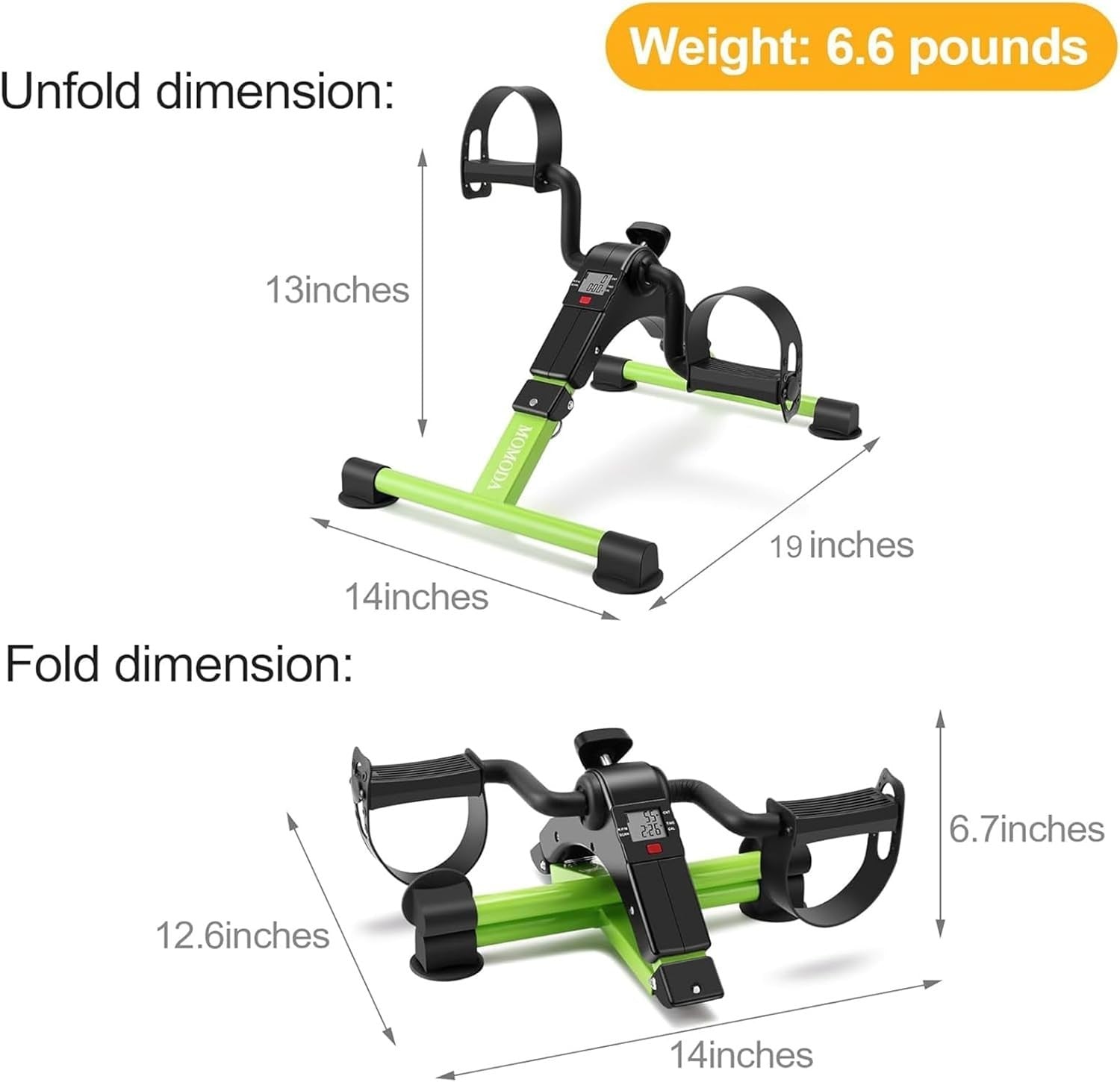 Fold Away Pedal Exerciser LCD Seated Arm Leg Cycle Trainer