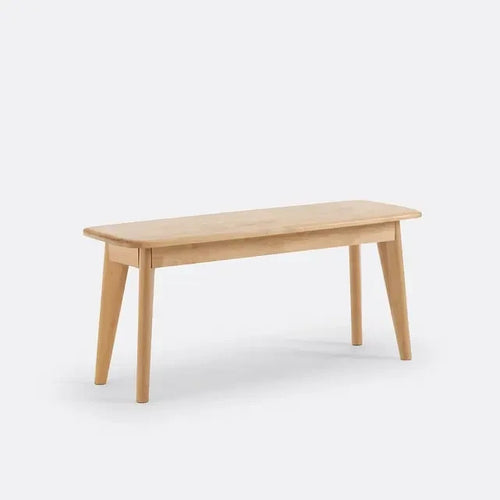 Scandi Solid Birch Wood Bench – Natural Dining Seat or Hallway Accent