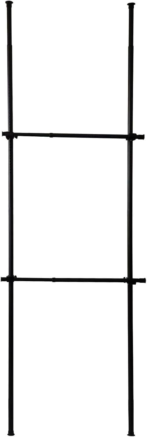 Telescopic Extendable Wardrobe Clothes Rail Black