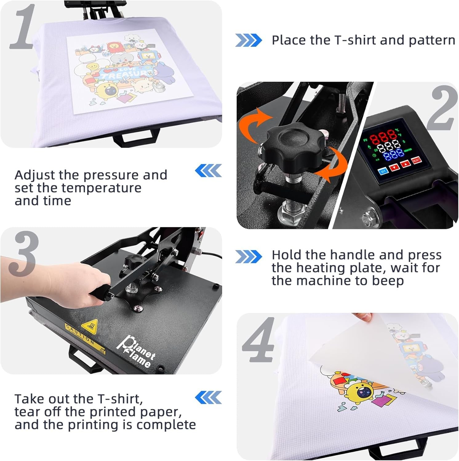 15x15 Heat Press Machine Pull Digital 1600W T-Shirt Vinyl Transfer