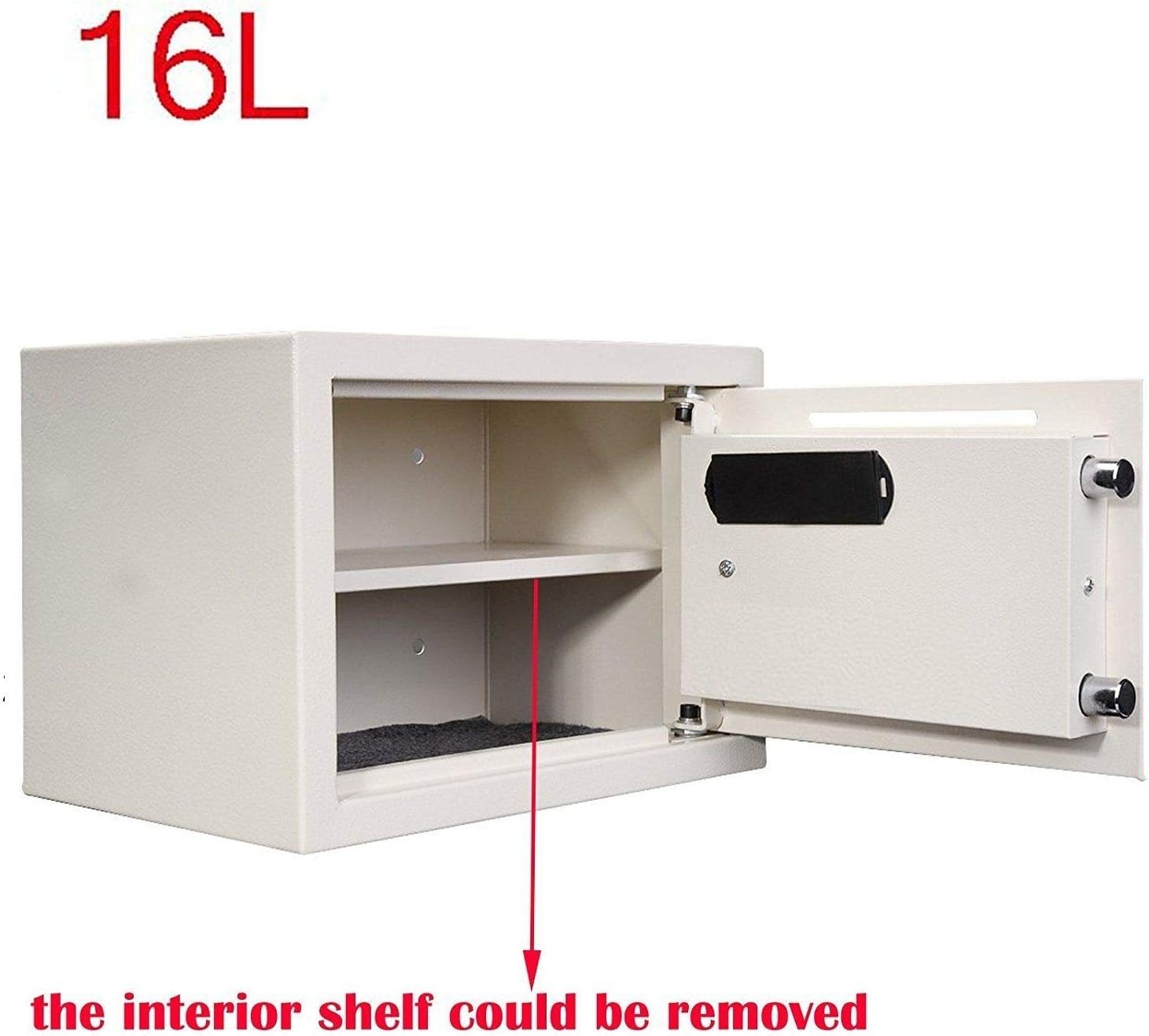 16L Digital Safe Box Electronic Keypad Cash Document Security White