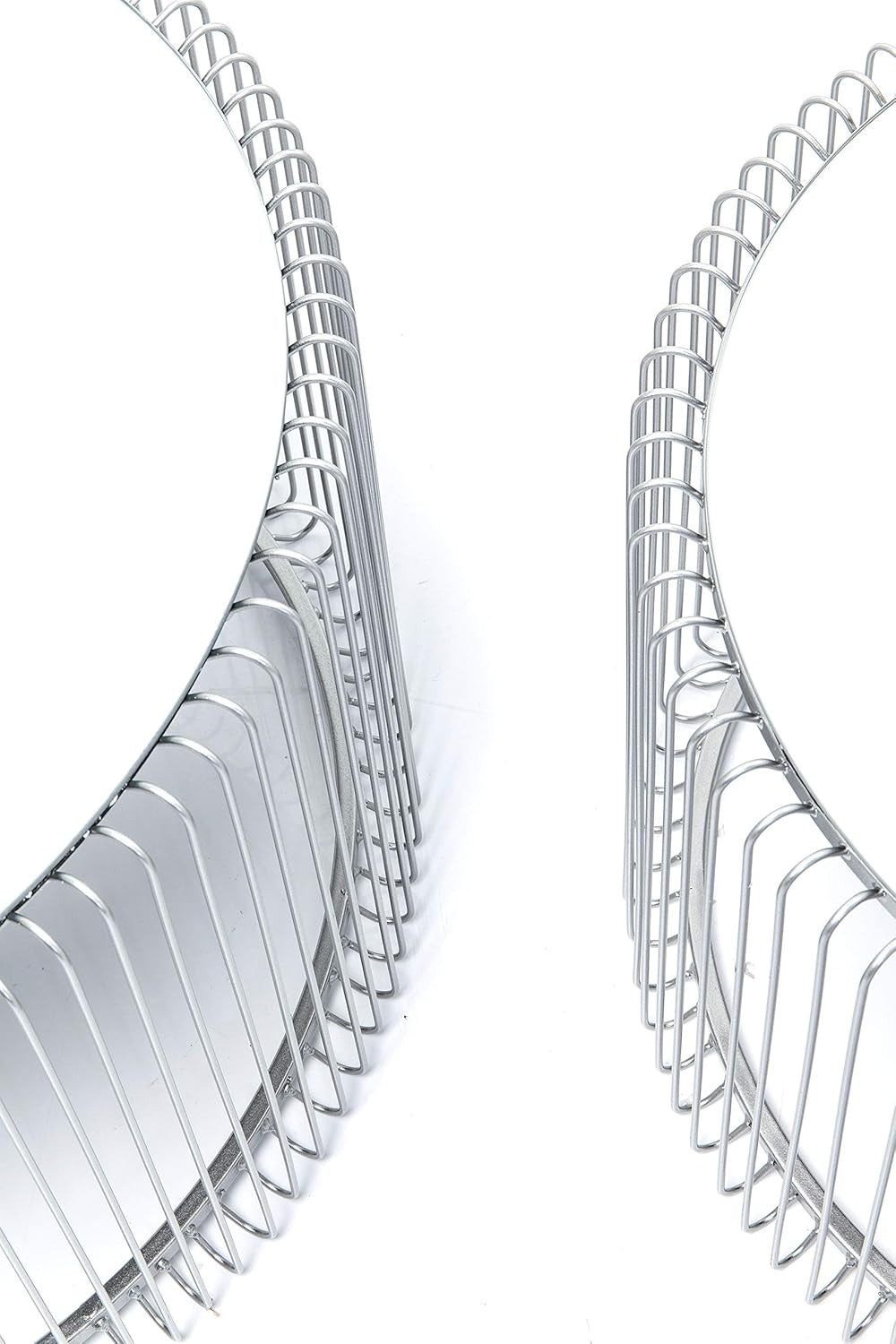Luxury Silver Round Glass Coffee Table Set of 2 – Modern Wire Design