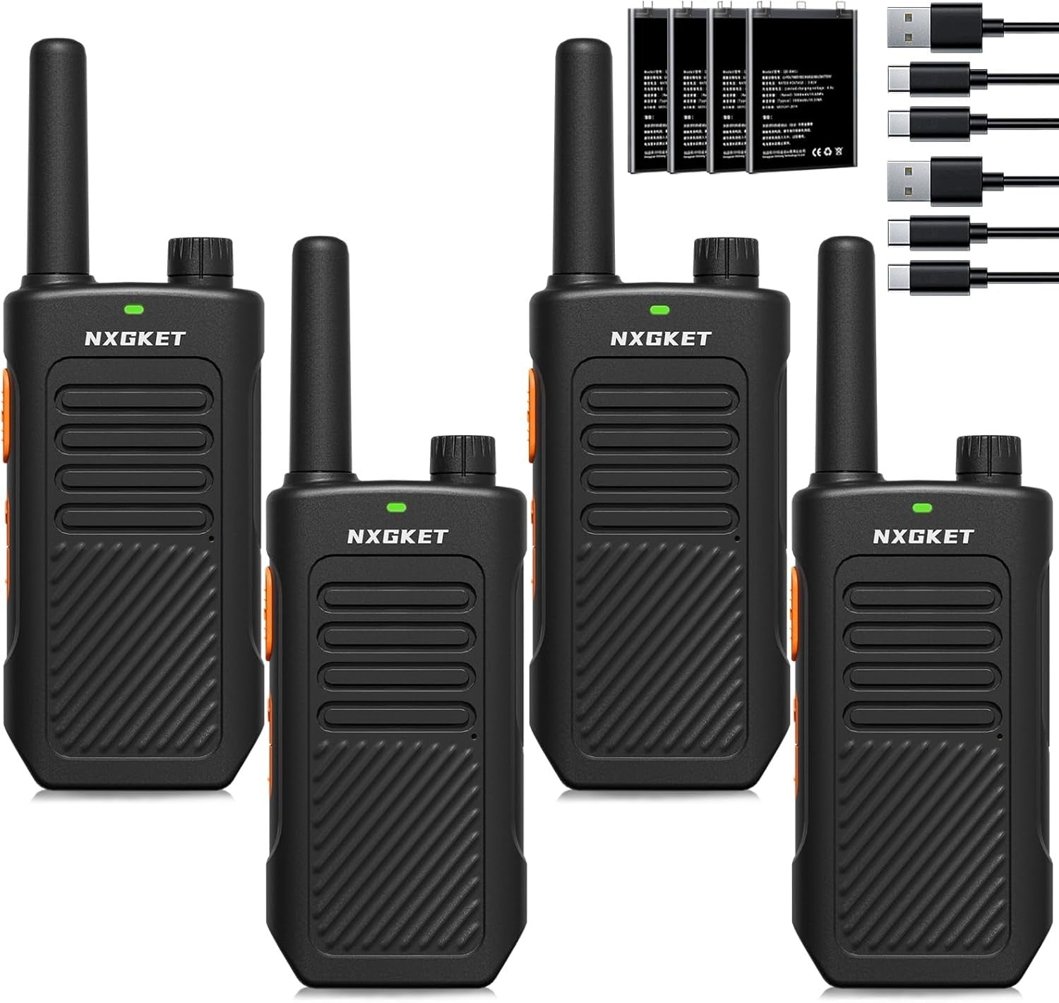 Long Range PMR446 Walkie Talkies Rechargeable 16 Channel 4 Pack