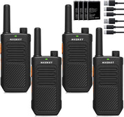 Long Range PMR446 Walkie Talkies Rechargeable 16 Channel 4 Pack