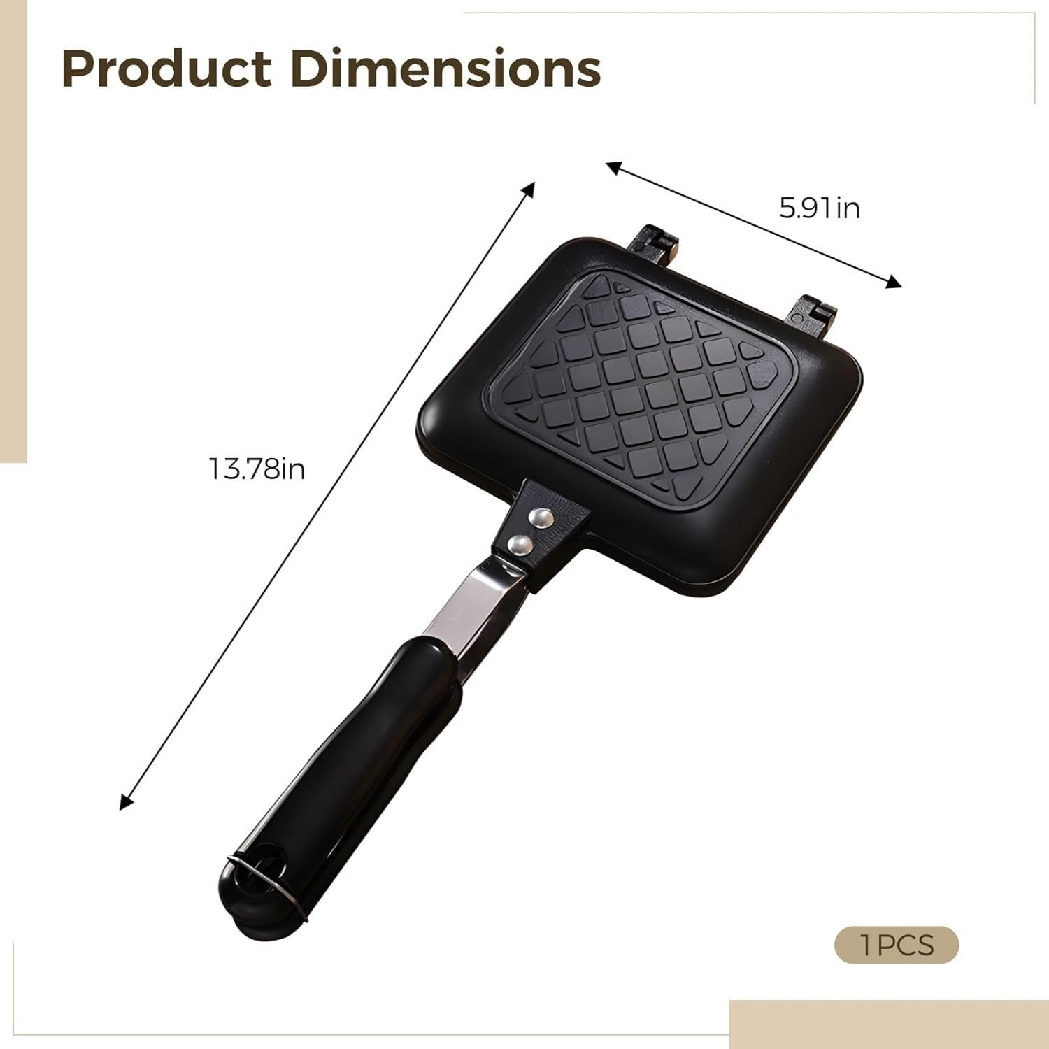 Dual-Sided Portable Sandwich & Waffle Panini Maker Non-Stick Grill