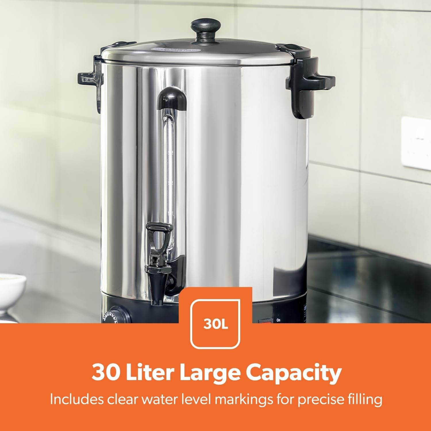 Electric Catering Urn Hot Water Boiler 30L Stainless Steel Keep Warm