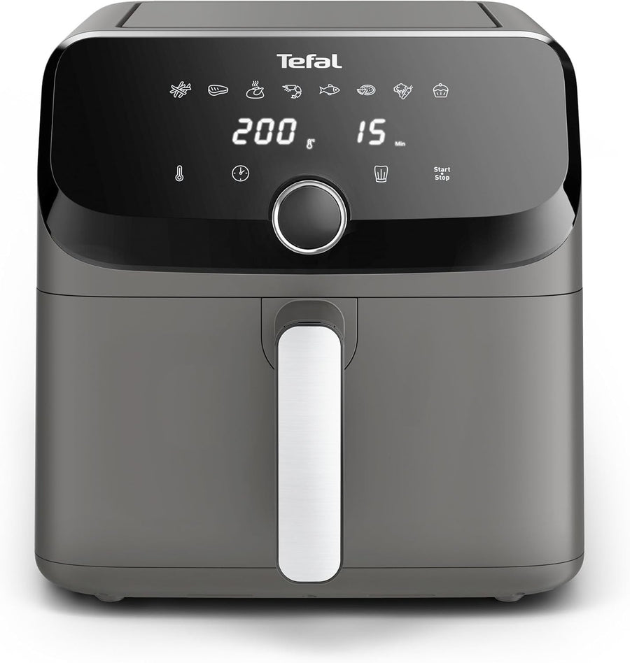 7.5L Mega Air Fryer XL | Family Size Up to 8 | 8 Presets | Energy-Saving Grey