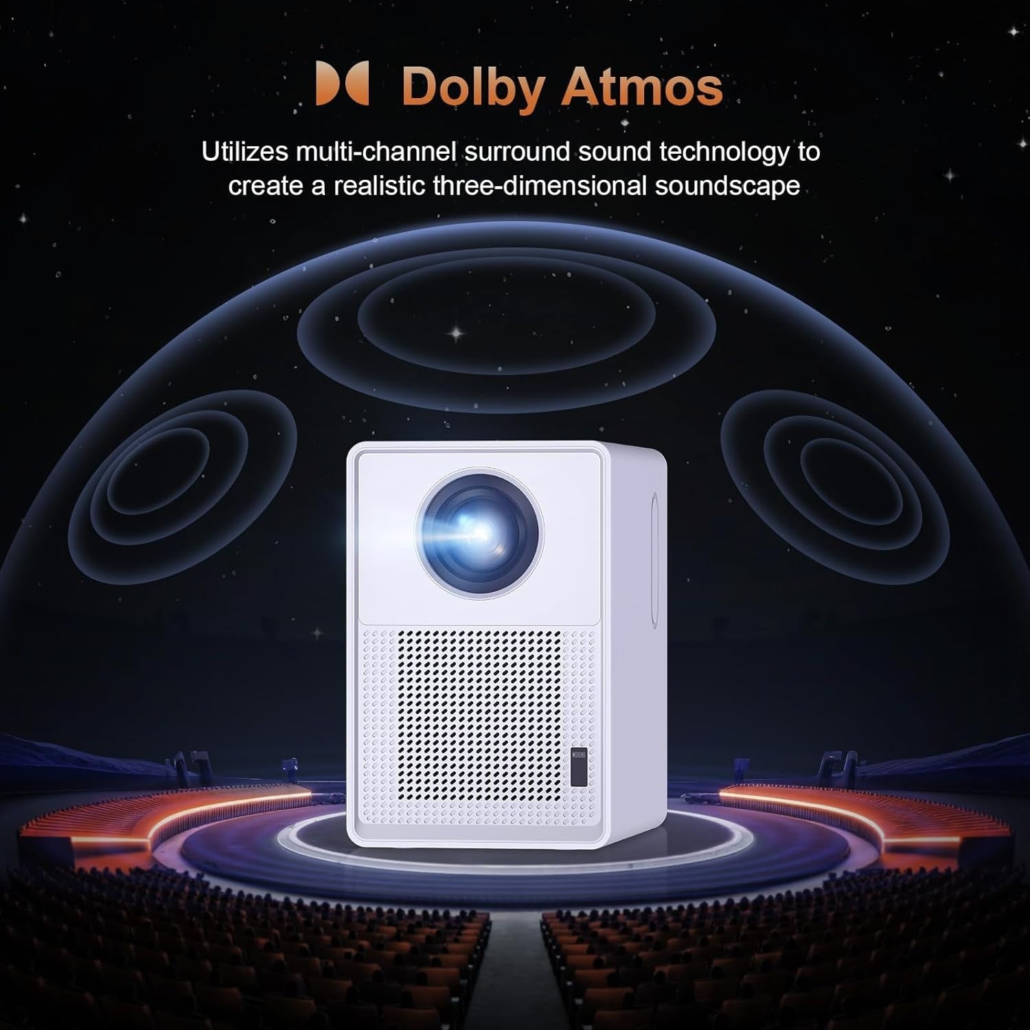1200 ANSI Smart Projector 1080P 4K Ready WiFi 6 Google TV Netflix