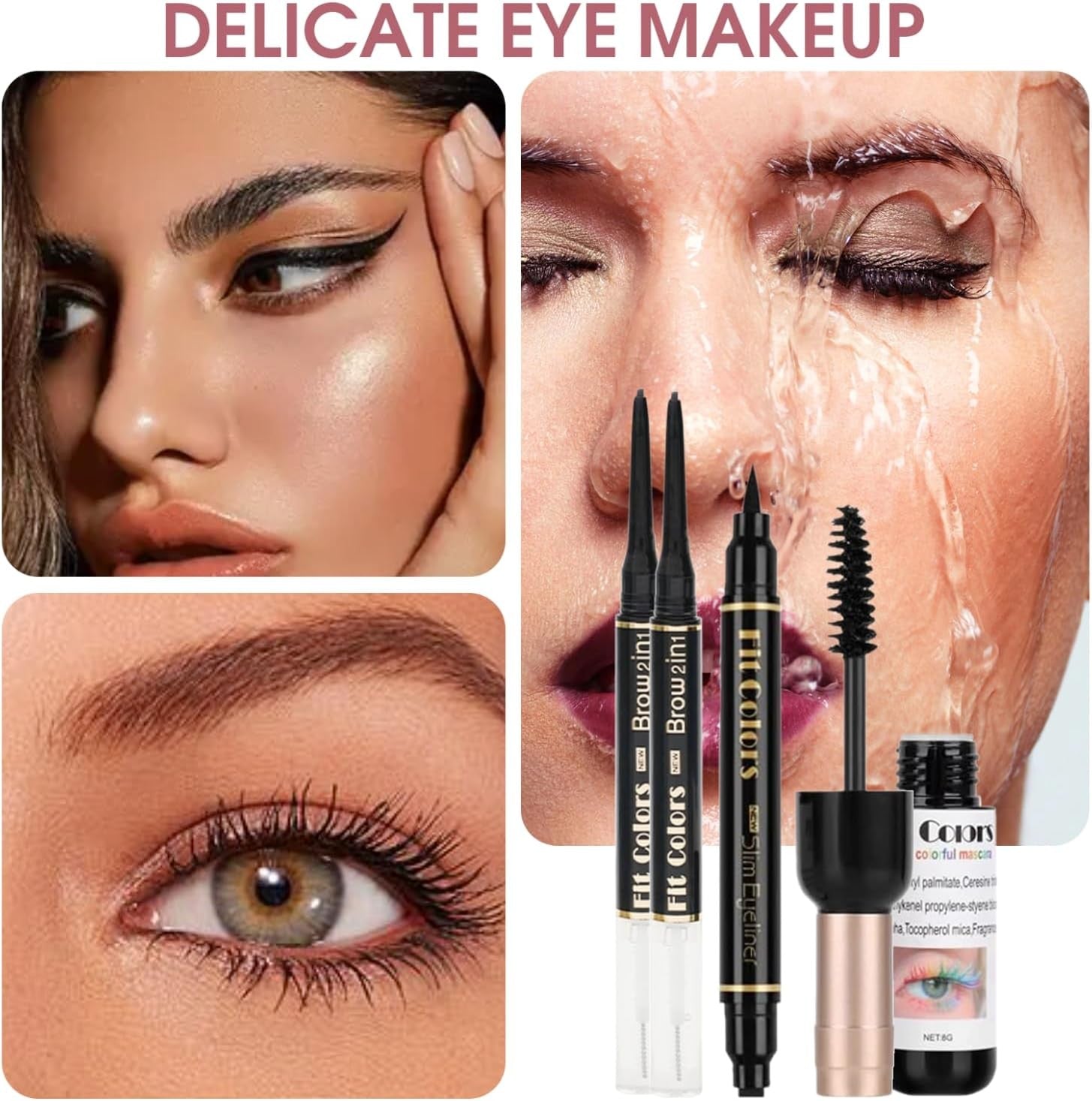 All In One Makeup Starter Kit 15PCS Travel Set Palette Bag