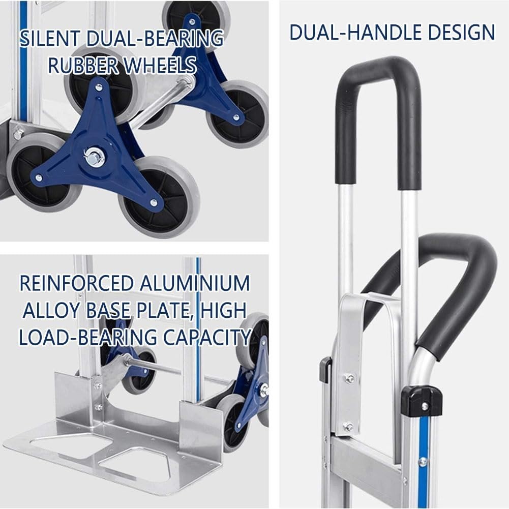 Heavy Duty Stair Climber Hand Truck 150kg Stair 250kg Flat Aluminum