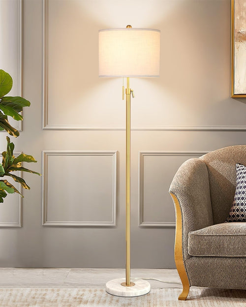 Adjustable Modern Floor Lamp with Lampshade, 3 Color Temps & Remote