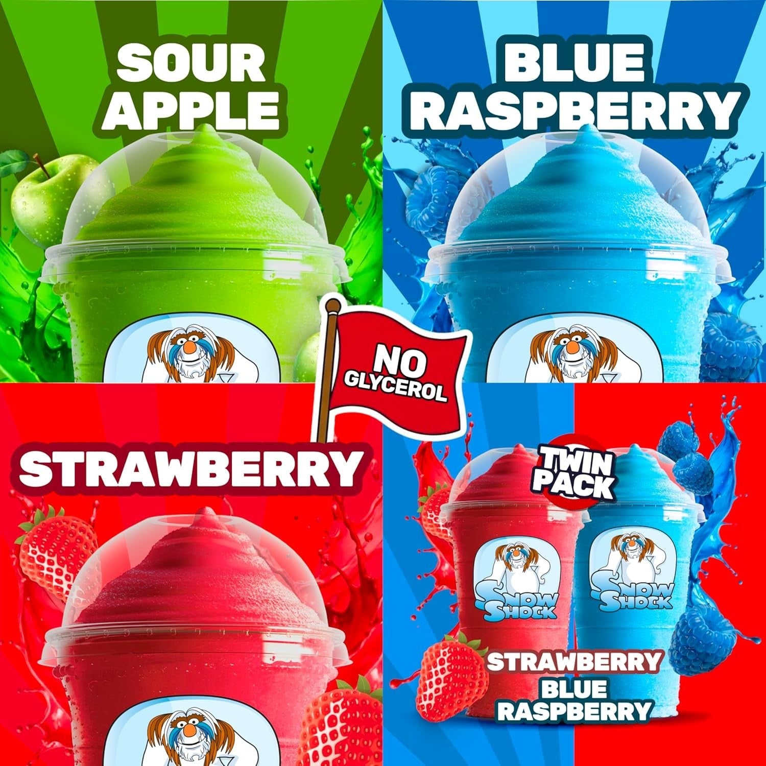 5L Slush Syrup Strawberry Blue Raspberry 2 Pack Vegan Slushy Mix