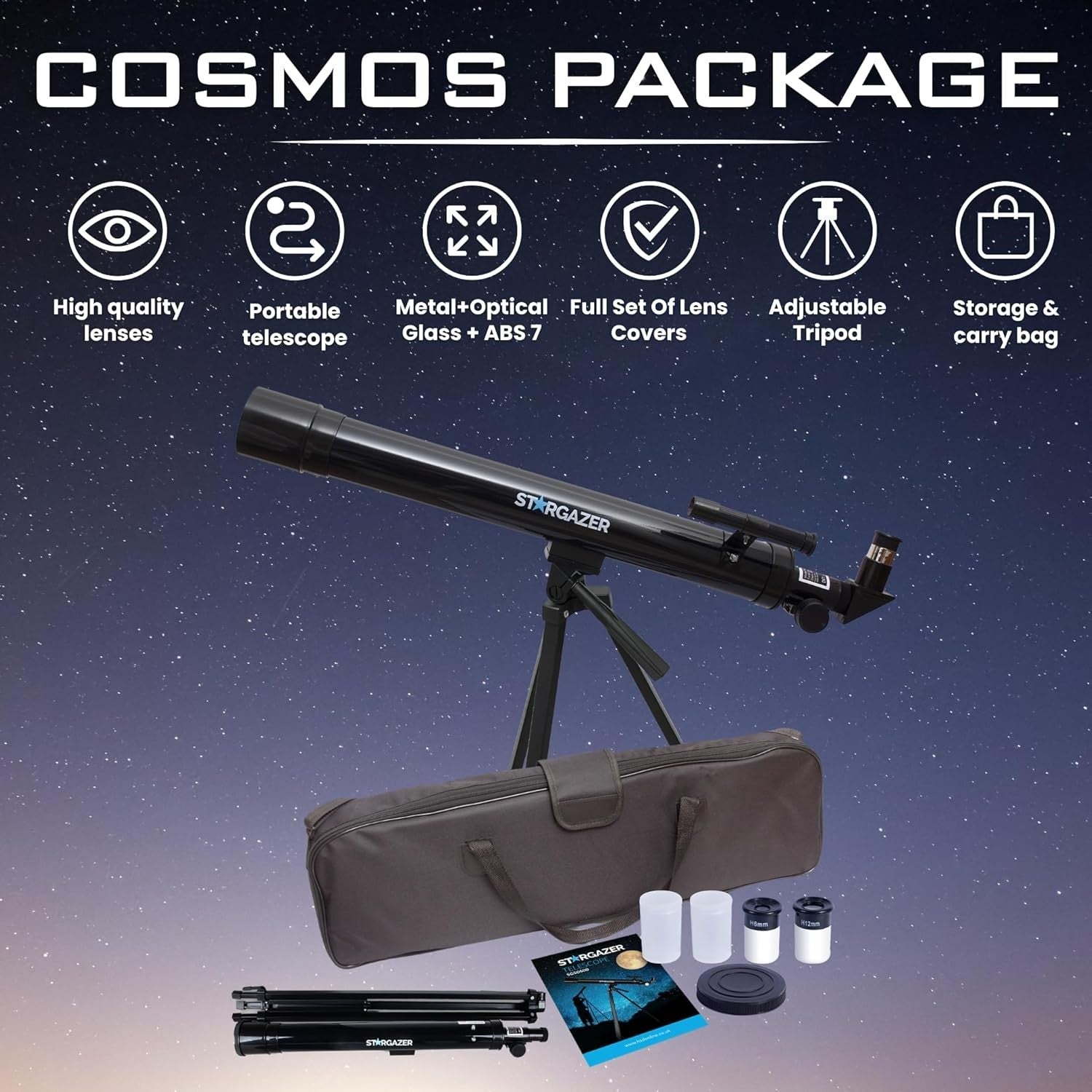 50mm Aperture 400mm Refractor Telescope for Kids & Beginners with Tripod
