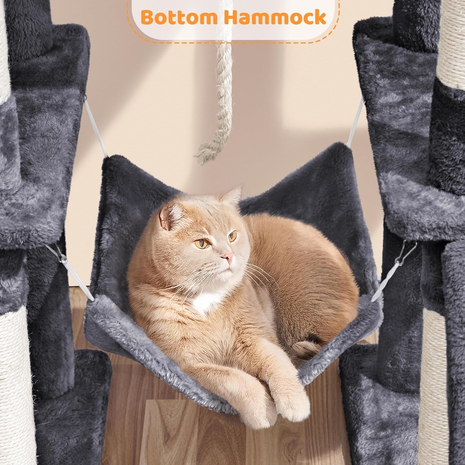 Large Cat Tree 137cm Multi Level Tower Condo Hammock Scratching Posts