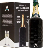 Wine Bottle Cooler Black Stainless Steel Double Wall Vacuum Chiller Gift