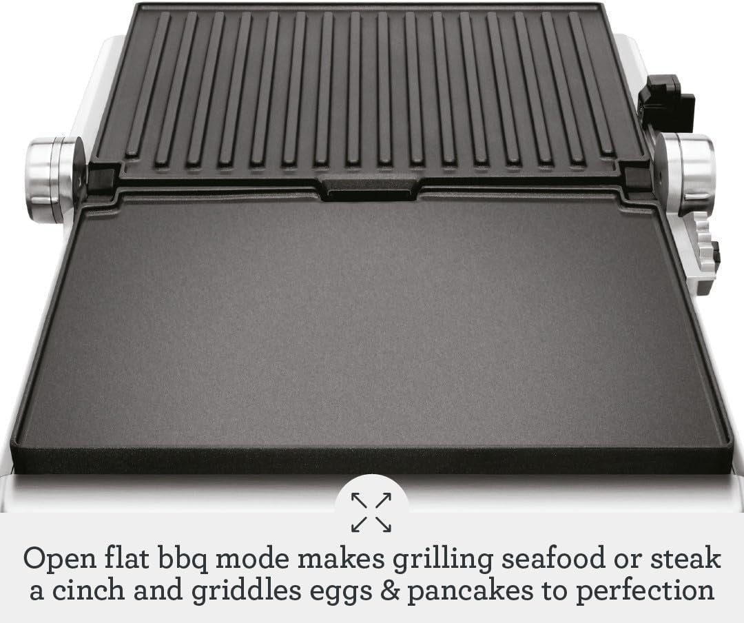 Electric BBQ & Press Grill Panini Burger Steak Maker Open Flat Griddle