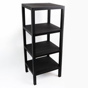 4 Tier Black Side End Table – Sturdy Storage Shelf for Narrow Spaces