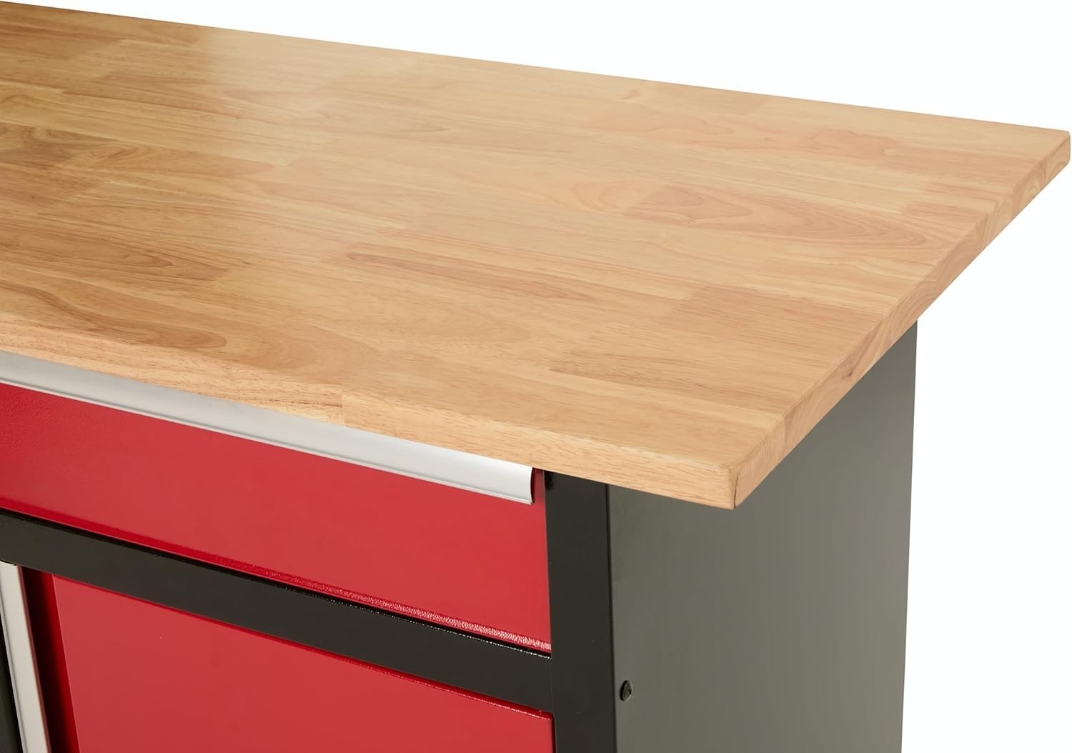 Storage Workbench with Lockable Cabinets Drawers Steel Frame Wood Top 1200mm