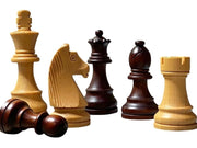 Luxury 3.9" Weighted Wooden Chess Pieces Set | Staunton Style | Felted Bases