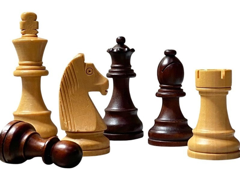 Luxury 3.9" Weighted Wooden Chess Pieces Set | Staunton Style | Felted Bases
