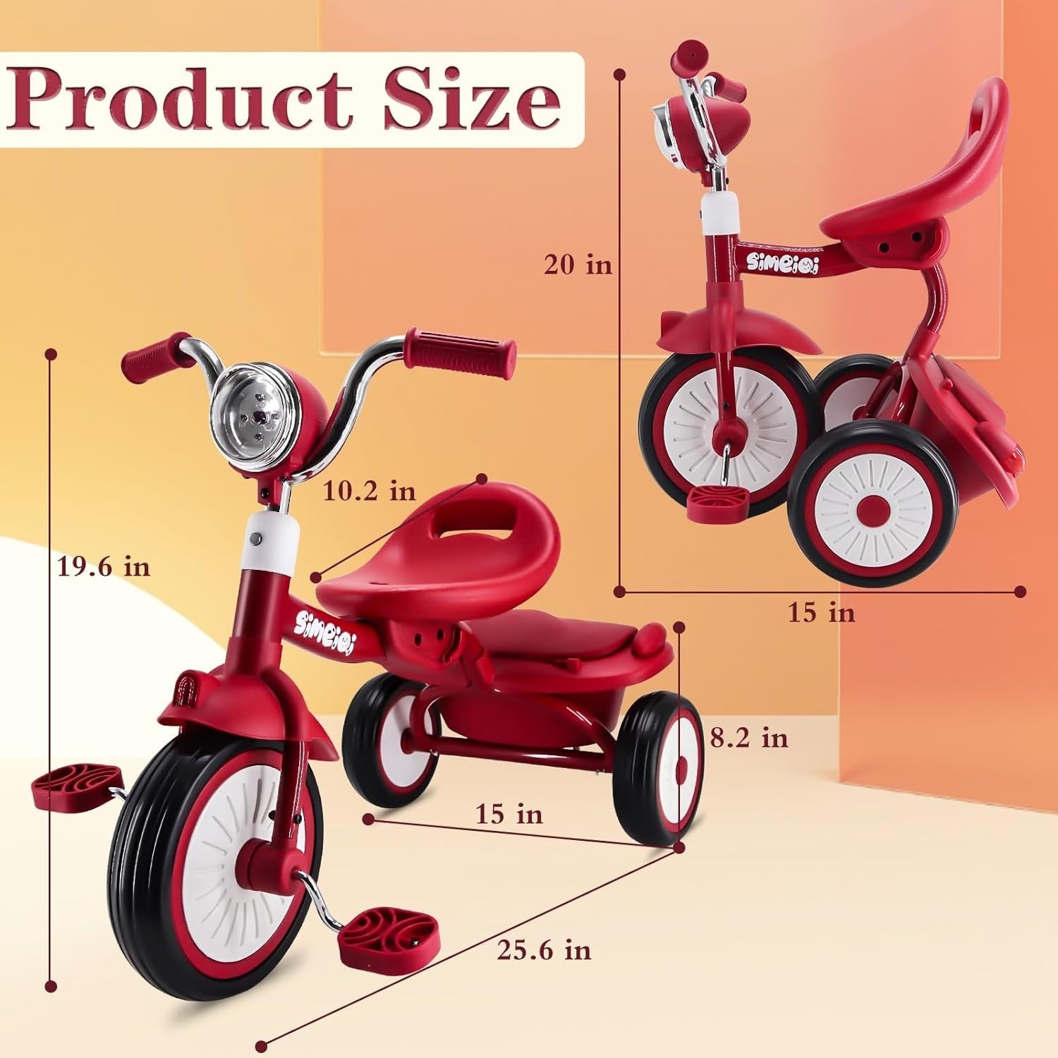 Foldable Toddler Tricycle 3 Wheel Kids Trike Storage Box Age 2-5