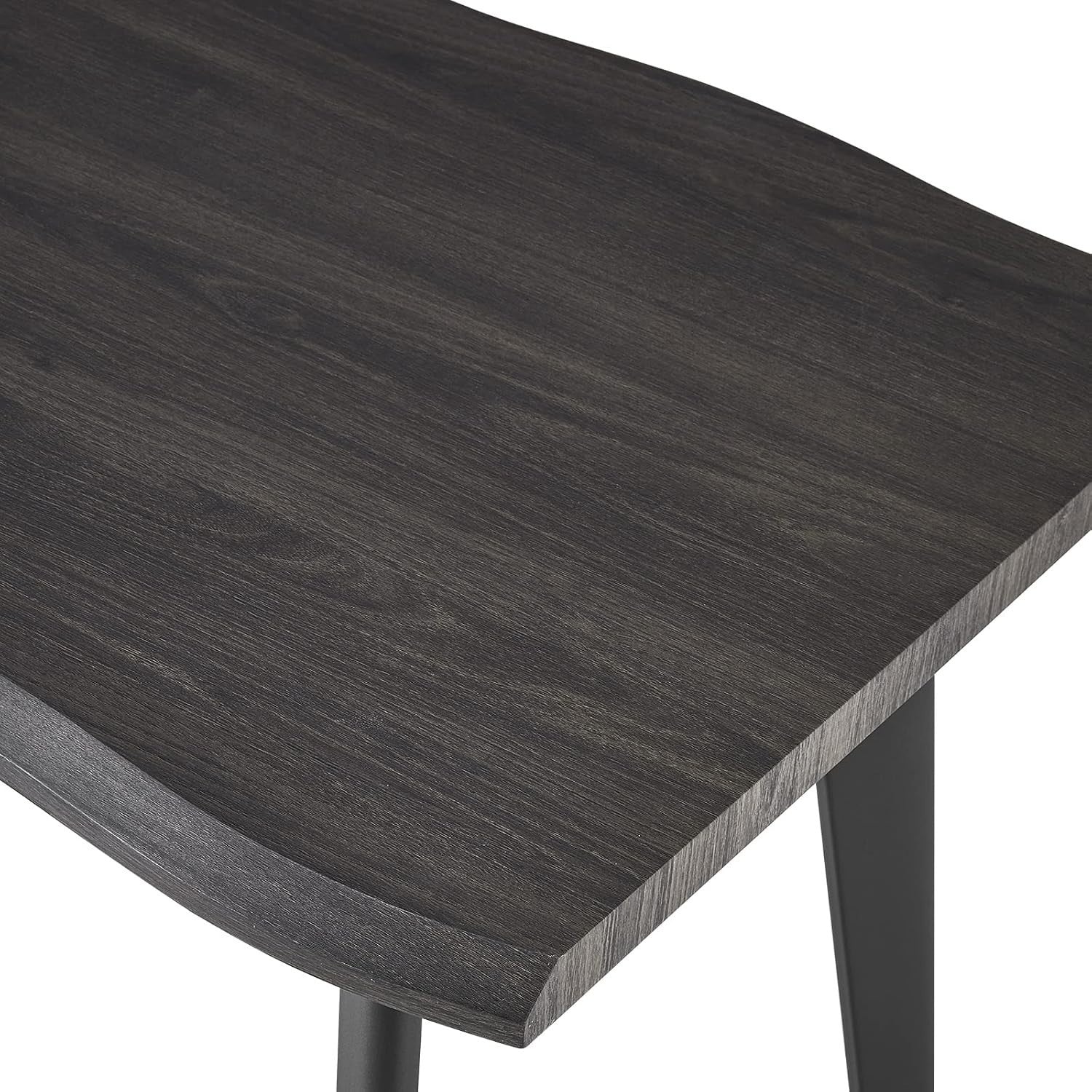 140cm Rustic Brown  Effect Dining Table Metal Legs 6 Seater Modern Kitchen Room