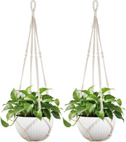 43" Macrame Plant Hanger Set of 2 Boho Indoor Outdoor Pot Holder