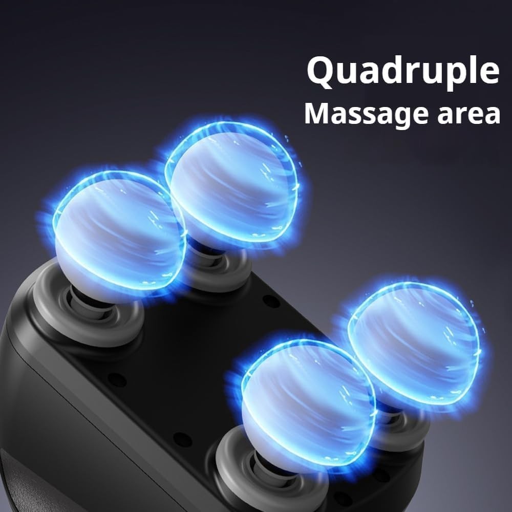 Deep Tissue Massage Gun 4 Head Percussion Massager USB Rechargeable