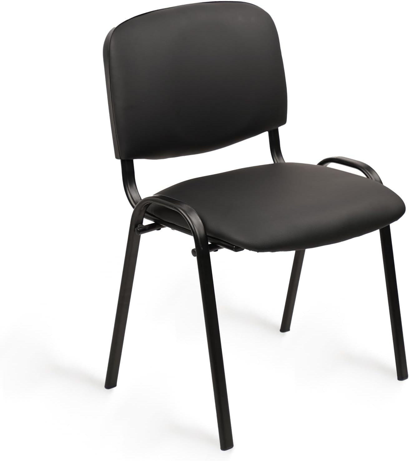 Stackable PU Leather Office Guest Chair Armless Waiting Room Seat
