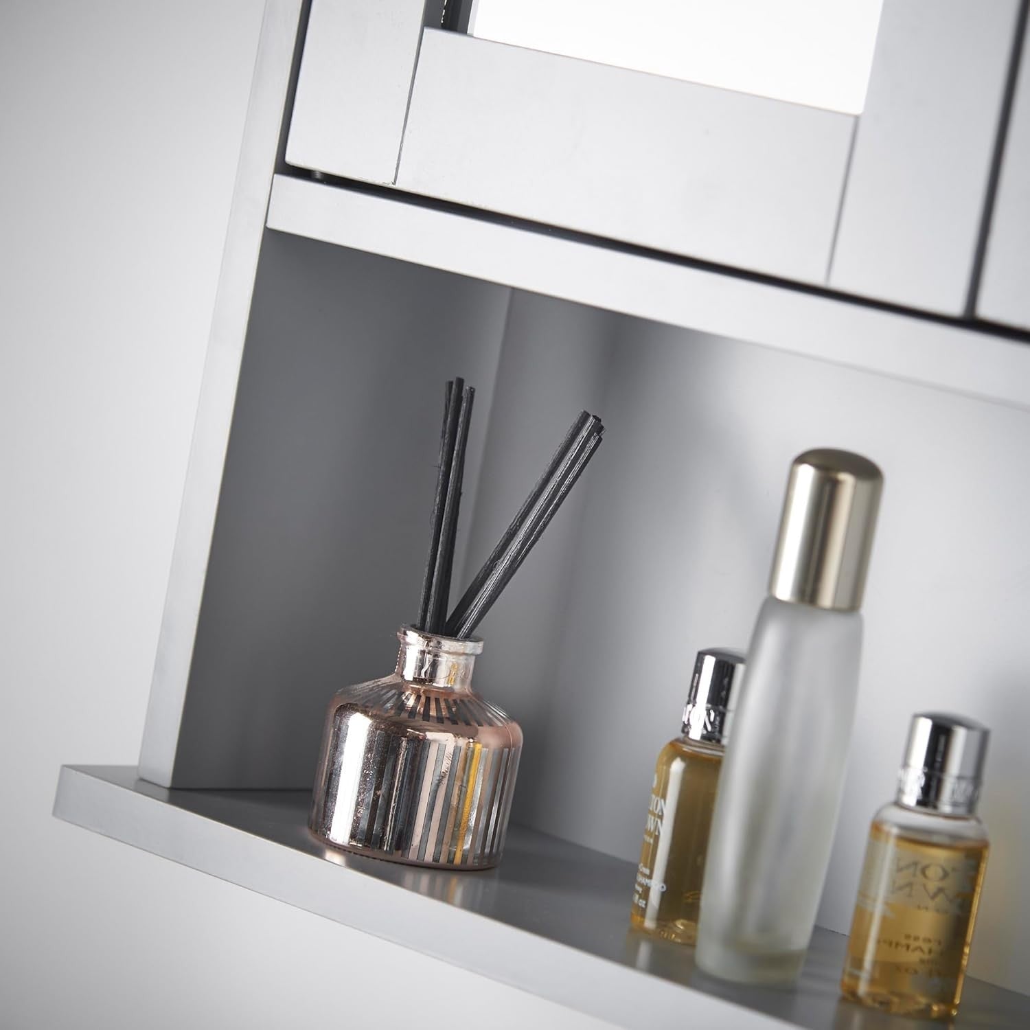 3 Piece Grey Bathroom Furniture Set | Under Sink, Tall & Wall Mirror Cabinet