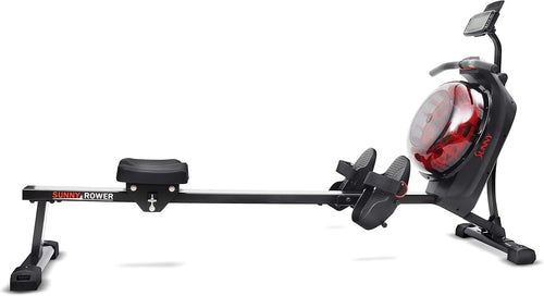 Dual Magnetic Water Rowing Machine Smart App Rower Long Rail LCD Home Gym 120KG