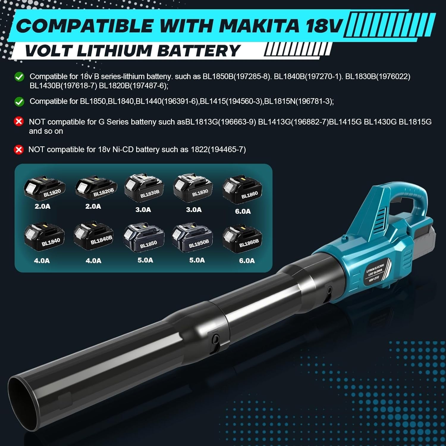 18V Cordless Leaf Blower Turbo Boost Variable Speed Lightweight Garden