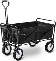 Black Heavy Duty Folding Wagon Collapsible Garden Camping Beach Trolley 70kg