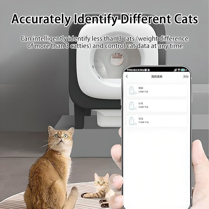 Self Cleaning Cat Litter Box APP Video Monitor 72L Smart Auto Blue