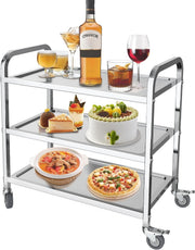 Large Stainless Steel 3 Tier Catering Trolley 500KG