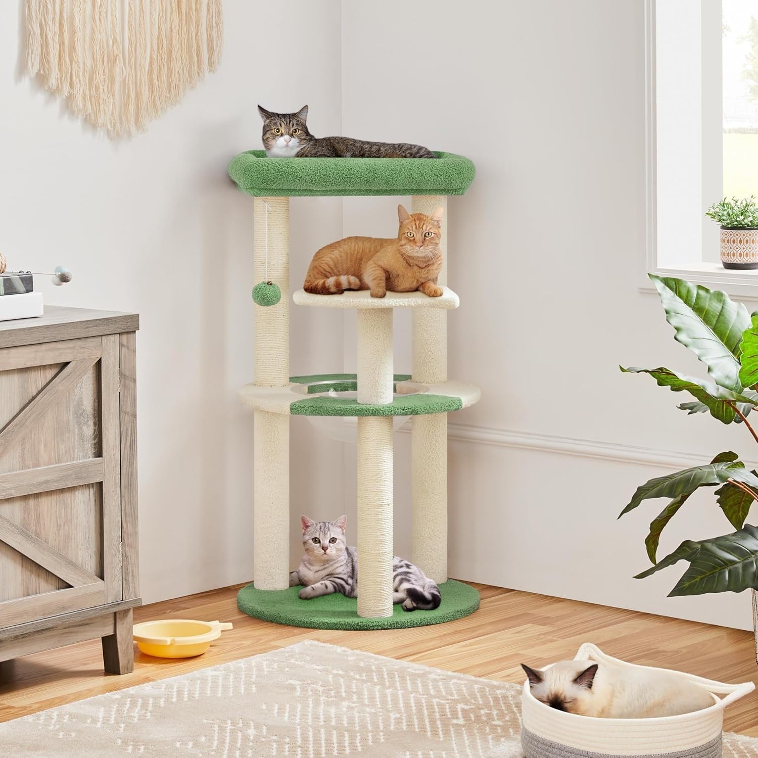 90cm Cat Tree Tower with Perches Scratching Posts Indoor Cat Condo