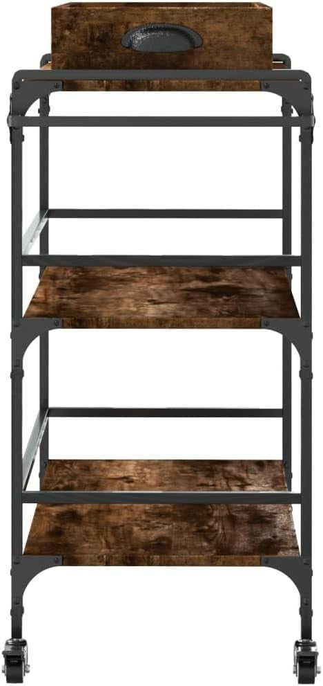 Kitchen Trolley Cart on Wheels Storage Rack with Shelves Towel Rail