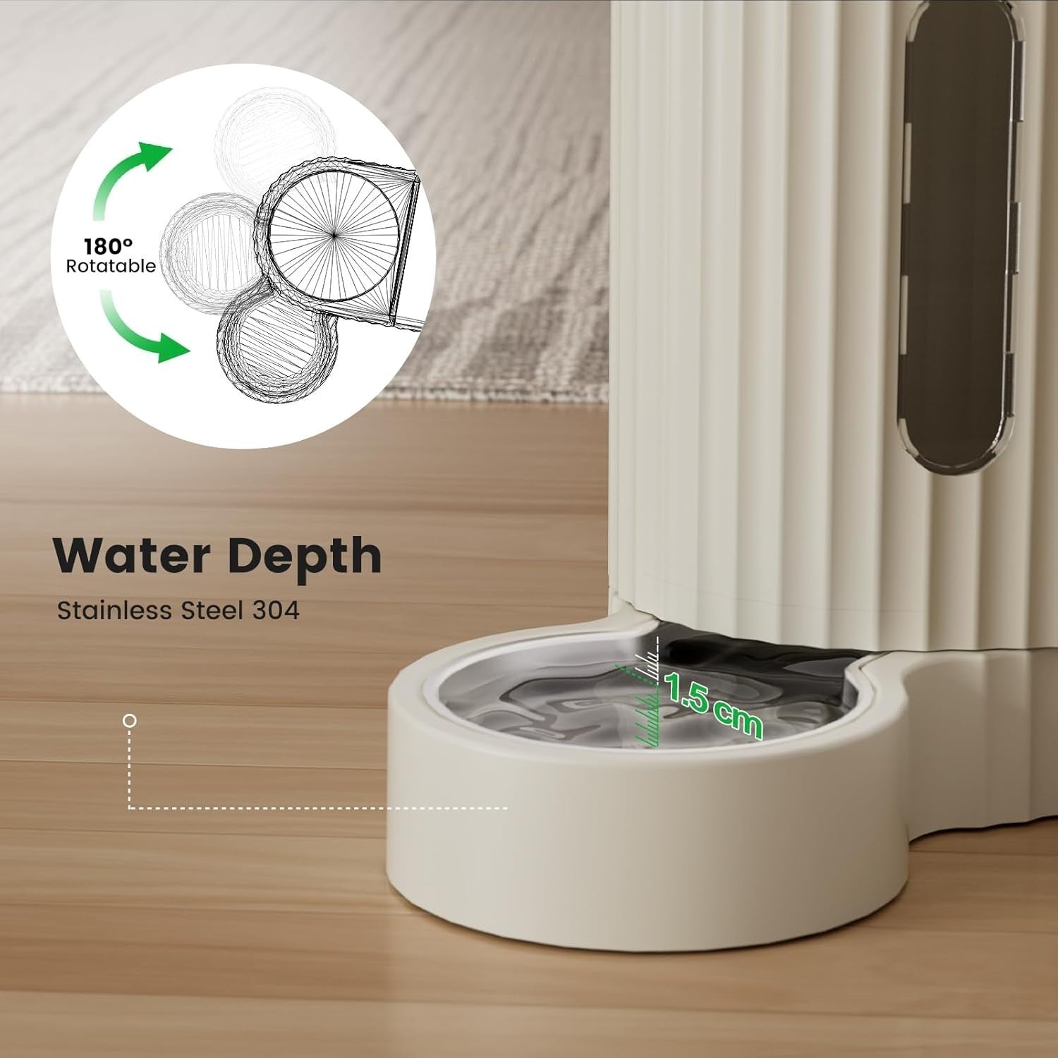 2 in 1 Gravity Pet Feeder Water Dispenser 3L Auto Food Station Beige
