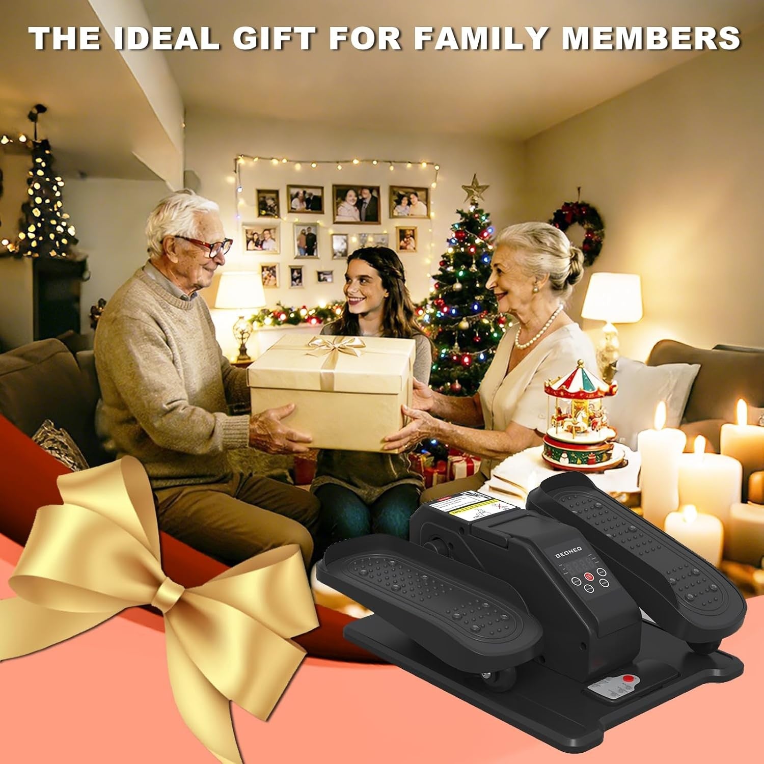 Under Desk Elliptical Machine Quiet Seated Pedal Exerciser Remote Control