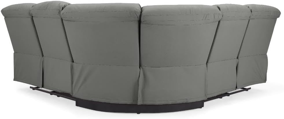 Recliner Corner Sofa 5 Seater Dark Grey Faux Leather | Electric Seats & Armrests