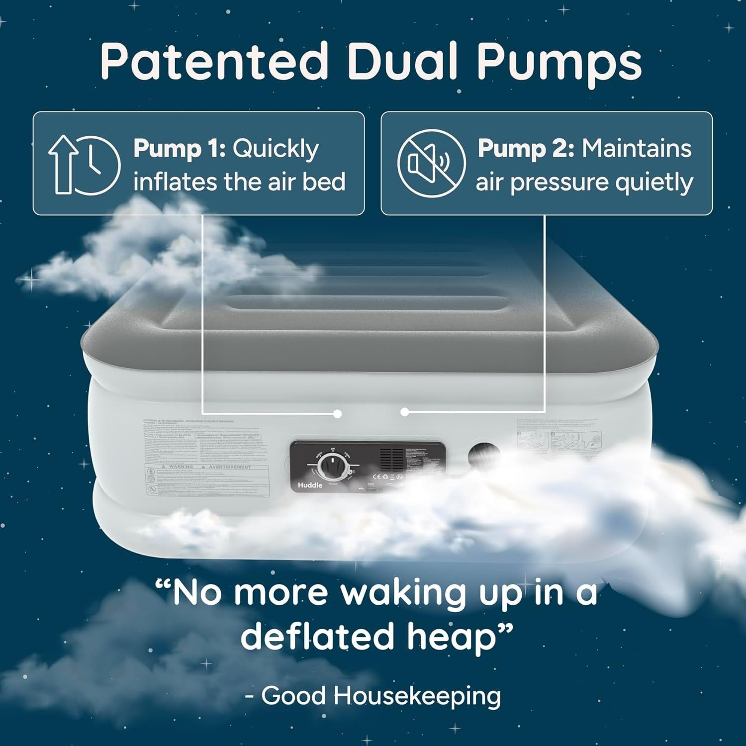 Luxury Single Air Bed Built-In Pump USB Nightlight Adjustable Firmness