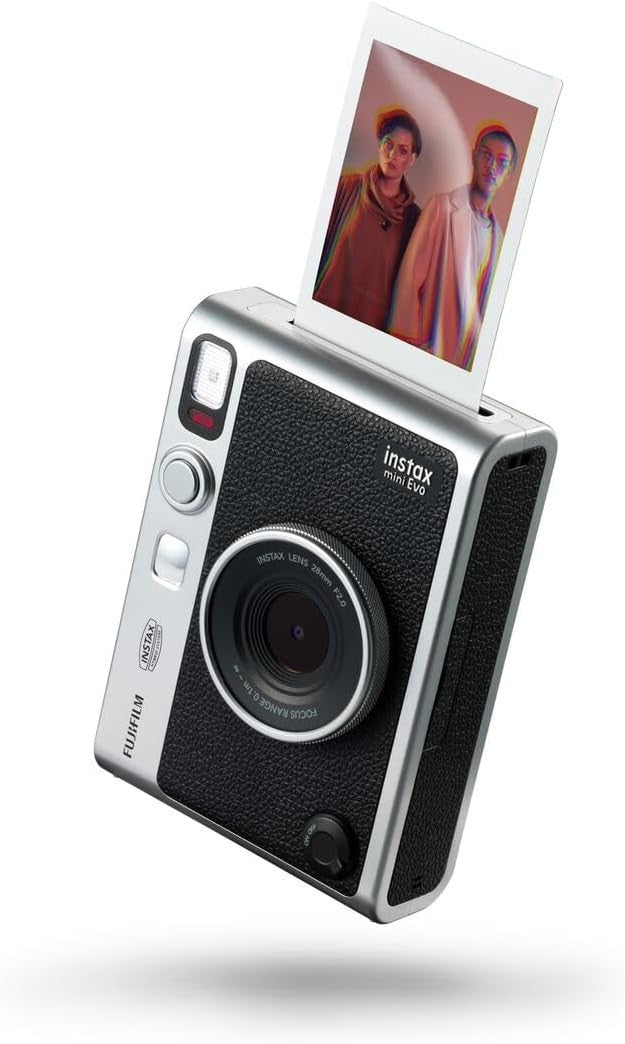 Instant Camera Printer Bluetooth LCD Screen 100 Effects Black Mini