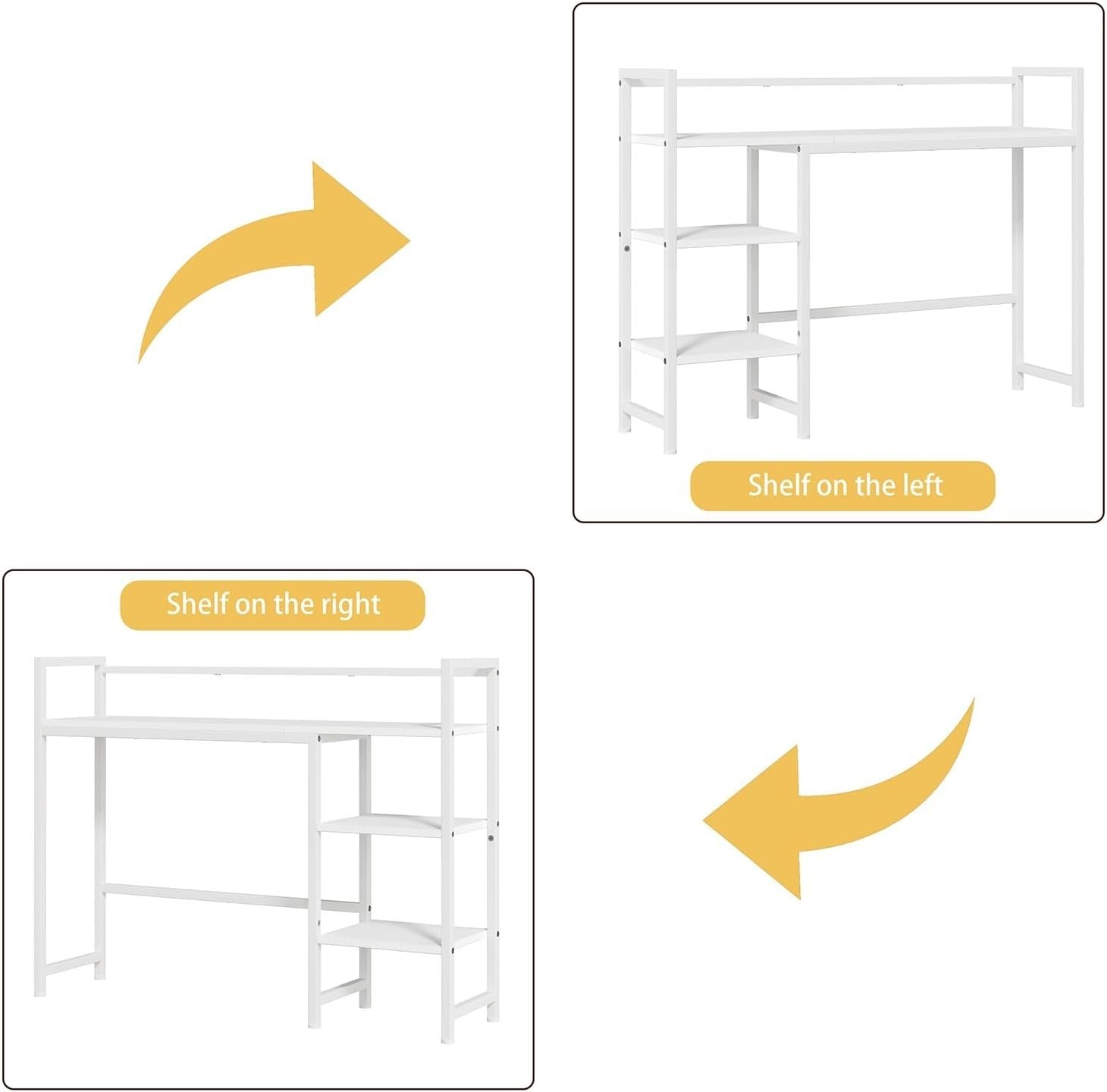 38.6" Desk Hutch Desktop Shelf 3-Tier Organizer Rack Monitor Storage Black