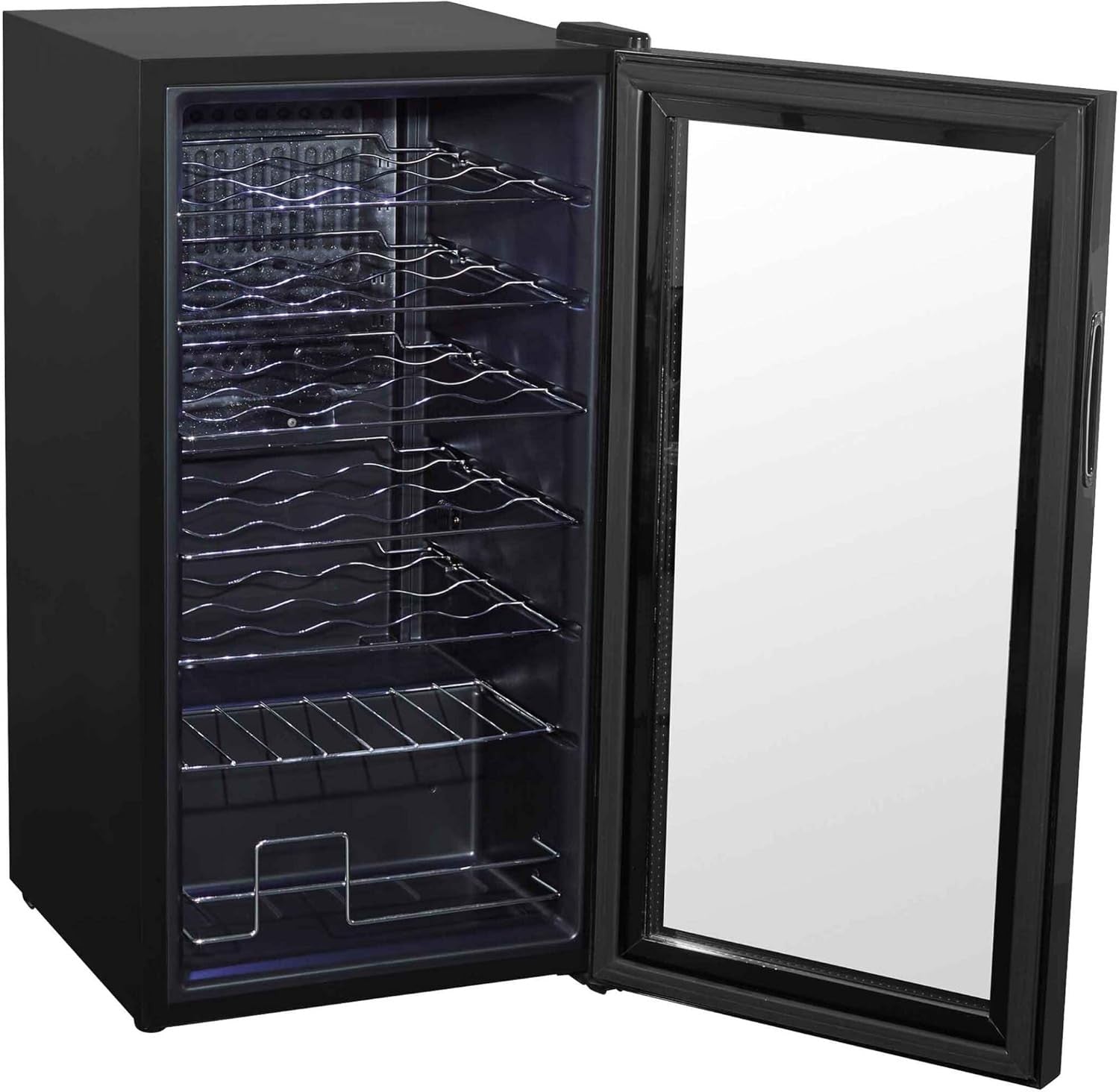 28 Bottle Wine Cooler Fridge Digital Touch Control LED Quiet Freestanding