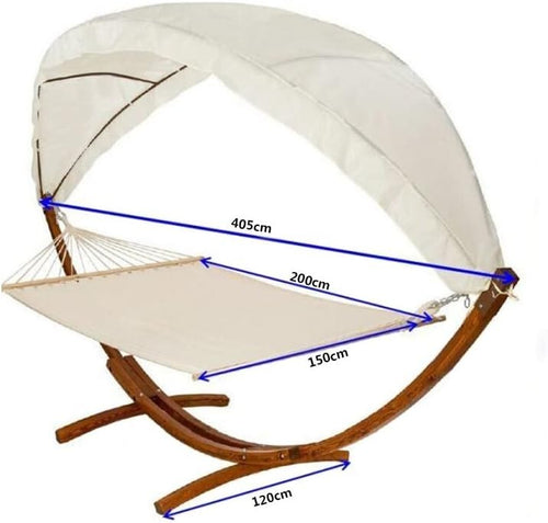 Luxury 2-Person Hammock with Stand & Canopy | Weatherproof Outdoor Bed