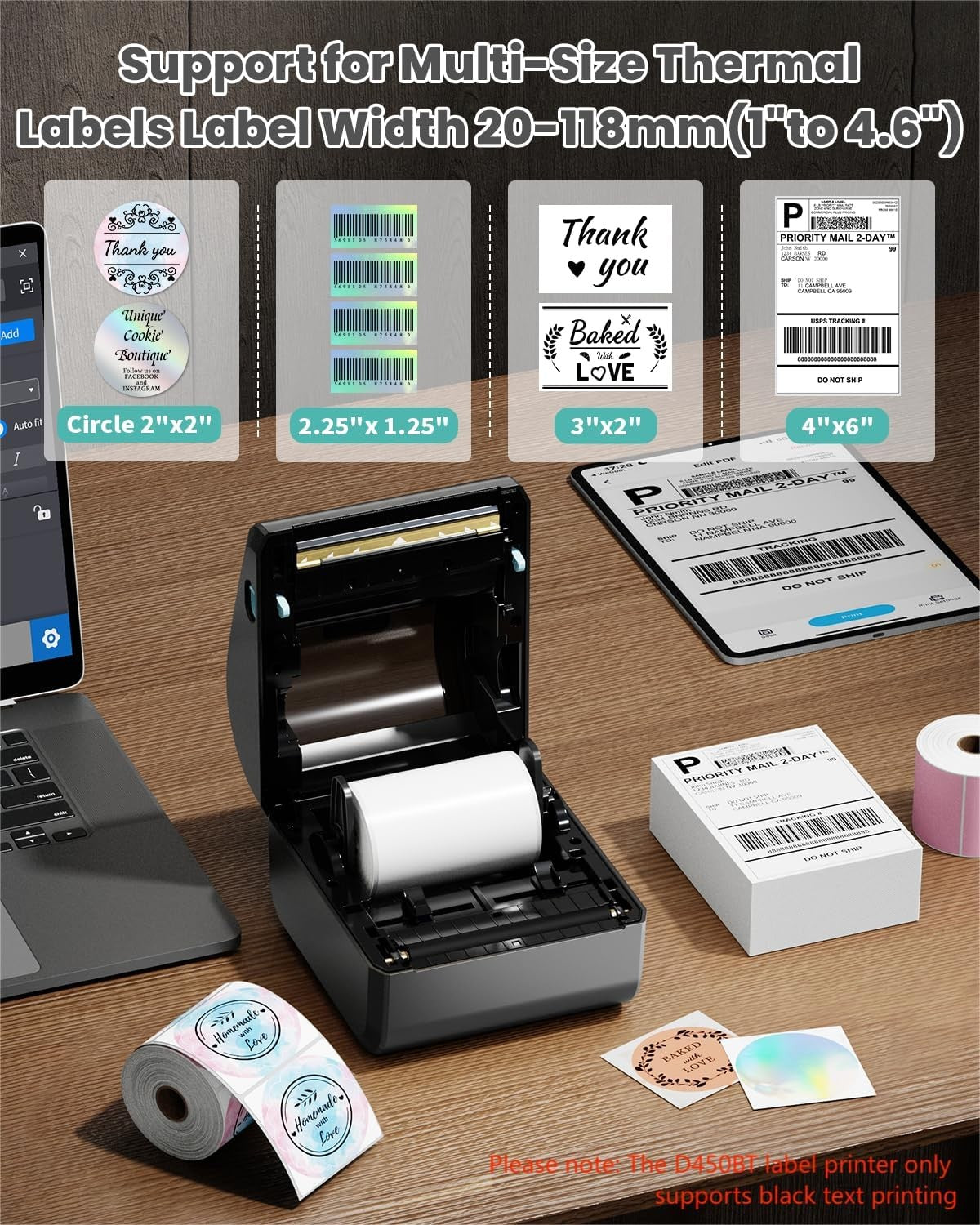 4x6 Thermal Label Printer – Bluetooth Shipping Label Machine