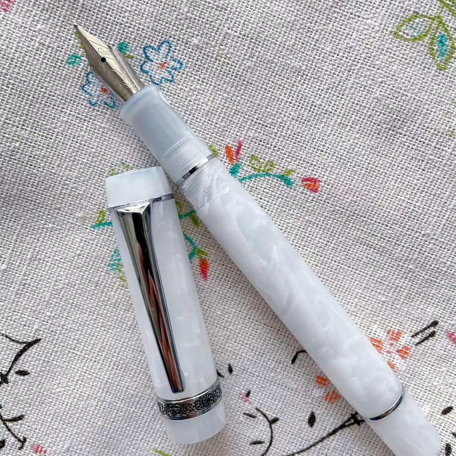 Elegant Cherry Blossom Rose Acrylic Pen Smooth Writing Professional Use