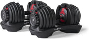 Adjustable Dumbbells Pair 2×24KG Dial System Space Saving Home Gym