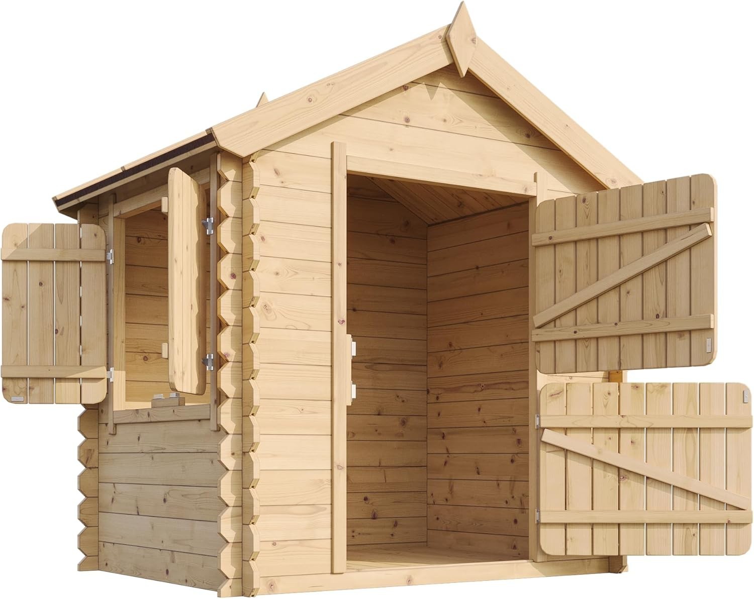 Solid Wood Garden Playhouse for Kids Outdoor Wendy House 19mm Panels