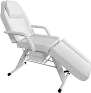 Reclining Massage Table Adjustable Beauty Salon Spa Tattoo Bed w/ Storage White